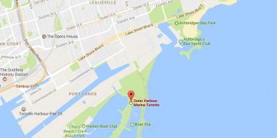 Peta pelabuhan Luar marina Toronto