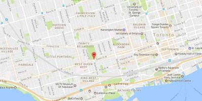 Peta Ratu Street Barat kejiranan Toronto