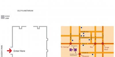 Peta Royal Ontario Museum tempat letak kereta