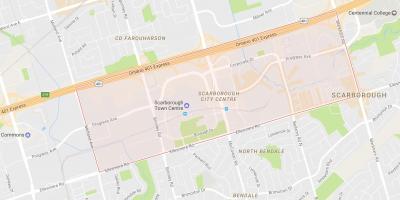 Peta Scarborough Pusat Bandar kejiranan Toronto