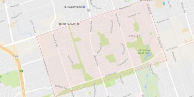 Peta Steeles kejiranan Toronto