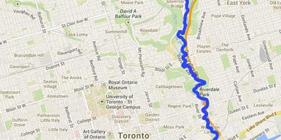 Peta Tak sungai Toronto
