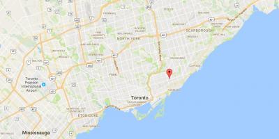 Peta Timur Danforth daerah Toronto