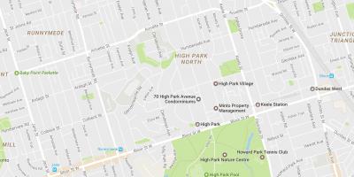 Peta Tinggi Park lingkungan Toronto