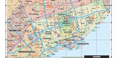 Peta yang lebih besar Toronto kawasan