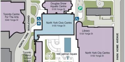 Peta Toronto Pusat untuk Seni tempat letak kereta