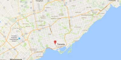 Peta Trinity–Bellwoods daerah Toronto