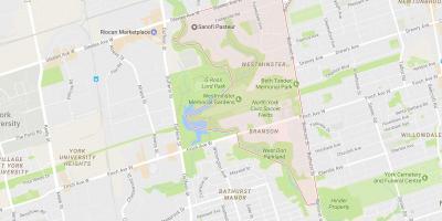 Peta Westminster–Branson kejiranan Toronto